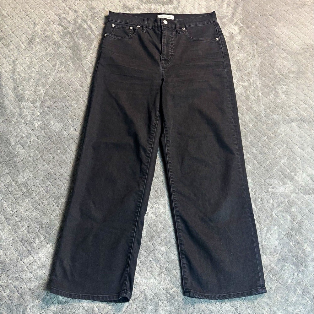 Madewell Slim Wide-Leg Crop Jeans Women's 29 Black High Rise